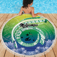 Malpampa Vanuatu Beach Blanket Hibiscus Sand Drawing with Pacific Pattern LT9 - Polynesian Pride