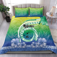 Malpampa Vanuatu Bedding Set Hibiscus Sand Drawing with Pacific Pattern LT9 - Polynesian Pride