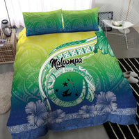 Malpampa Vanuatu Bedding Set Hibiscus Sand Drawing with Pacific Pattern LT9 - Polynesian Pride