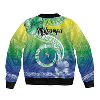 Malpampa Vanuatu Bomber Jacket Hibiscus Sand Drawing with Pacific Pattern LT9 - Polynesian Pride