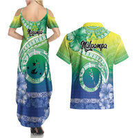Malpampa Vanuatu Couples Matching Summer Maxi Dress and Hawaiian Shirt Hibiscus Sand Drawing with Pacific Pattern LT9 - Polynesian Pride