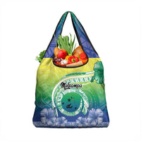Malpampa Vanuatu Grocery Bag Hibiscus Sand Drawing with Pacific Pattern