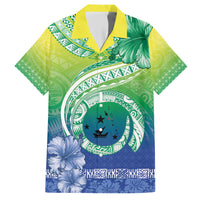 Malpampa Vanuatu Hawaiian Shirt Hibiscus Sand Drawing with Pacific Pattern LT9 Green Art - Polynesian Pride
