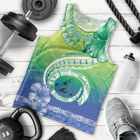 Malpampa Vanuatu Men Tank Top Hibiscus Sand Drawing with Pacific Pattern LT9 - Polynesian Pride