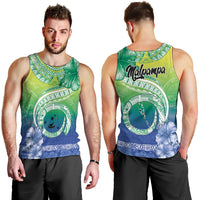 Malpampa Vanuatu Men Tank Top Hibiscus Sand Drawing with Pacific Pattern LT9 - Polynesian Pride