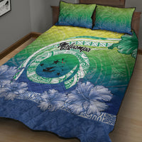 Malpampa Vanuatu Quilt Bed Set Hibiscus Sand Drawing with Pacific Pattern LT9 - Polynesian Pride