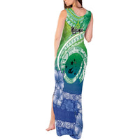 Malpampa Vanuatu Tank Maxi Dress Hibiscus Sand Drawing with Pacific Pattern LT9 - Polynesian Pride