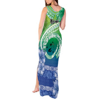 Malpampa Vanuatu Tank Maxi Dress Hibiscus Sand Drawing with Pacific Pattern LT9 - Polynesian Pride