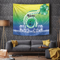 Malpampa Vanuatu Tapestry Hibiscus Sand Drawing with Pacific Pattern LT9 - Polynesian Pride