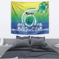 Malpampa Vanuatu Tapestry Hibiscus Sand Drawing with Pacific Pattern LT9 - Polynesian Pride