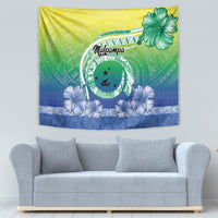 Malpampa Vanuatu Tapestry Hibiscus Sand Drawing with Pacific Pattern LT9 - Polynesian Pride
