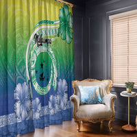 Malpampa Vanuatu Window Curtain Hibiscus Sand Drawing with Pacific Pattern LT9 - Polynesian Pride