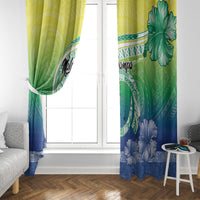 Malpampa Vanuatu Window Curtain Hibiscus Sand Drawing with Pacific Pattern LT9 - Polynesian Pride
