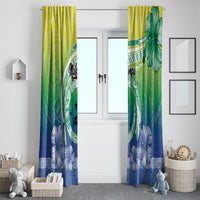 Malpampa Vanuatu Window Curtain Hibiscus Sand Drawing with Pacific Pattern LT9 - Polynesian Pride