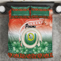 Penama Vanuatu Bedding Set Hibiscus Sand Drawing with Pacific Pattern LT9 Red Art - Polynesian Pride