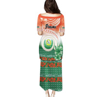 Penama Vanuatu Puletasi Hibiscus Sand Drawing with Pacific Pattern LT9 - Polynesian Pride