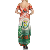 Penama Vanuatu Summer Maxi Dress Hibiscus Sand Drawing with Pacific Pattern LT9 - Polynesian Pride