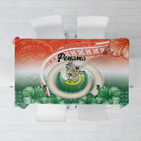 Penama Vanuatu Tablecloth Hibiscus Sand Drawing with Pacific Pattern LT9 Red Art - Polynesian Pride