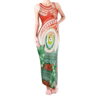 Penama Vanuatu Tank Maxi Dress Hibiscus Sand Drawing with Pacific Pattern LT9 Women Red Art - Polynesian Pride