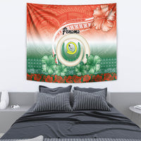 Penama Vanuatu Tapestry Hibiscus Sand Drawing with Pacific Pattern LT9 - Polynesian Pride