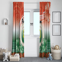 Penama Vanuatu Window Curtain Hibiscus Sand Drawing with Pacific Pattern LT9 - Polynesian Pride