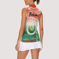 Penama Vanuatu Women Sleeveless Polo Shirt Hibiscus Sand Drawing with Pacific Pattern