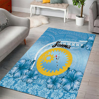 Sanma Vanuatu Area Rug Hibiscus Sand Drawing with Pacific Pattern