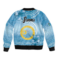 Sanma Vanuatu Bomber Jacket Hibiscus Sand Drawing with Pacific Pattern LT9 - Polynesian Pride