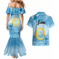 Sanma Vanuatu Couples Matching Mermaid Dress and Hawaiian Shirt Hibiscus Sand Drawing with Pacific Pattern LT9 - Polynesian Pride
