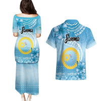 Sanma Vanuatu Couples Matching Puletasi and Hawaiian Shirt Hibiscus Sand Drawing with Pacific Pattern LT9 - Polynesian Pride