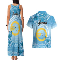 Sanma Vanuatu Couples Matching Tank Maxi Dress and Hawaiian Shirt Hibiscus Sand Drawing with Pacific Pattern