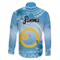 Sanma Vanuatu Family Matching Mermaid Dress and Hawaiian Shirt Hibiscus Sand Drawing with Pacific Pattern