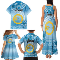Sanma Vanuatu Family Matching Tank Maxi Dress and Hawaiian Shirt Hibiscus Sand Drawing with Pacific Pattern