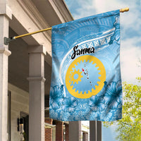 Sanma Vanuatu Garden Flag Hibiscus Sand Drawing with Pacific Pattern LT9 House Flag Blue Art - Polynesian Pride
