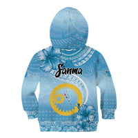 Sanma Vanuatu Kid Hoodie Hibiscus Sand Drawing with Pacific Pattern