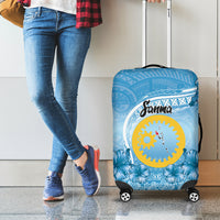 Sanma Vanuatu Luggage Cover Hibiscus Sand Drawing with Pacific Pattern LT9 - Polynesian Pride