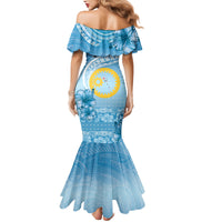 Sanma Vanuatu Mermaid Dress Hibiscus Sand Drawing with Pacific Pattern LT9 - Polynesian Pride