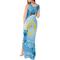 Sanma Vanuatu Tank Maxi Dress Hibiscus Sand Drawing with Pacific Pattern LT9 - Polynesian Pride