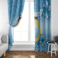 Sanma Vanuatu Window Curtain Hibiscus Sand Drawing with Pacific Pattern LT9 - Polynesian Pride