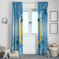 Sanma Vanuatu Window Curtain Hibiscus Sand Drawing with Pacific Pattern LT9 - Polynesian Pride
