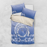 Shefa Vanuatu Bedding Set Hibiscus Sand Drawing with Pacific Pattern LT9 US Twin 172cm x 218cm Blue Art - Polynesian Pride