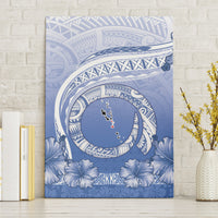 Shefa Vanuatu Canvas Wall Art Hibiscus Sand Drawing with Pacific Pattern LT9 Without Frame Blue Art - Polynesian Pride
