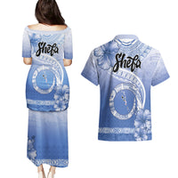 Shefa Vanuatu Couples Matching Puletasi and Hawaiian Shirt Hibiscus Sand Drawing with Pacific Pattern