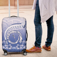 Shefa Vanuatu Luggage Cover Hibiscus Sand Drawing with Pacific Pattern LT9 Blue Art - Polynesian Pride