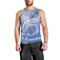 Shefa Vanuatu Men Tank Top Hibiscus Sand Drawing with Pacific Pattern LT9 - Polynesian Pride