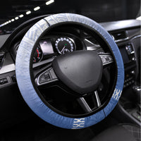 Shefa Vanuatu Steering Wheel Cover Hibiscus Sand Drawing with Pacific Pattern LT9 Universal Fit Blue Art - Polynesian Pride