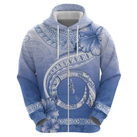 Shefa Vanuatu Zip Hoodie Hibiscus Sand Drawing with Pacific Pattern