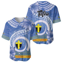 Tafea Vanuatu Baseball Jersey Hibiscus Sand Drawing with Pacific Pattern