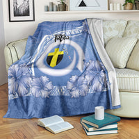 Tafea Vanuatu Blanket Hibiscus Sand Drawing with Pacific Pattern LT9 Blue Art - Polynesian Pride