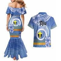 Tafea Vanuatu Couples Matching Mermaid Dress and Hawaiian Shirt Hibiscus Sand Drawing with Pacific Pattern LT9 - Polynesian Pride